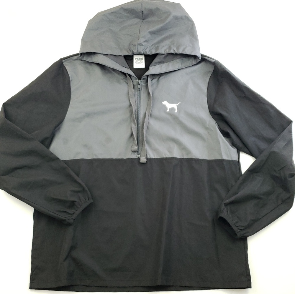 Victoria secret pink womens black and Gray zip xs